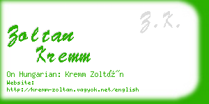 zoltan kremm business card